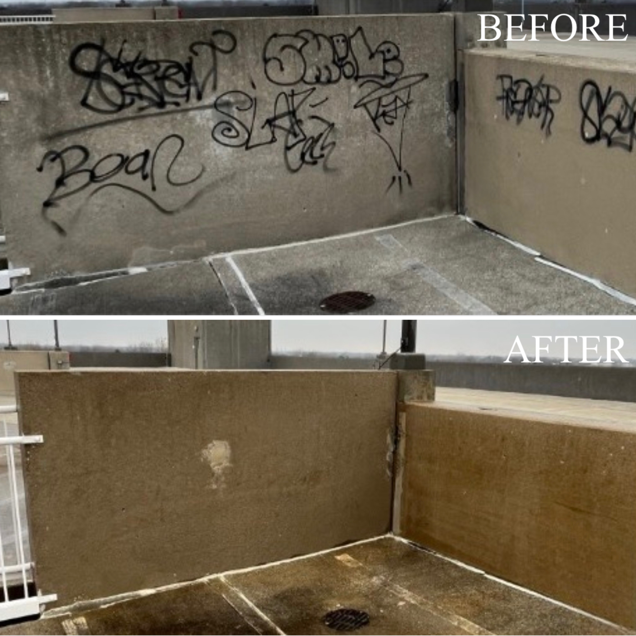 Graffiti removal power washing commercial property