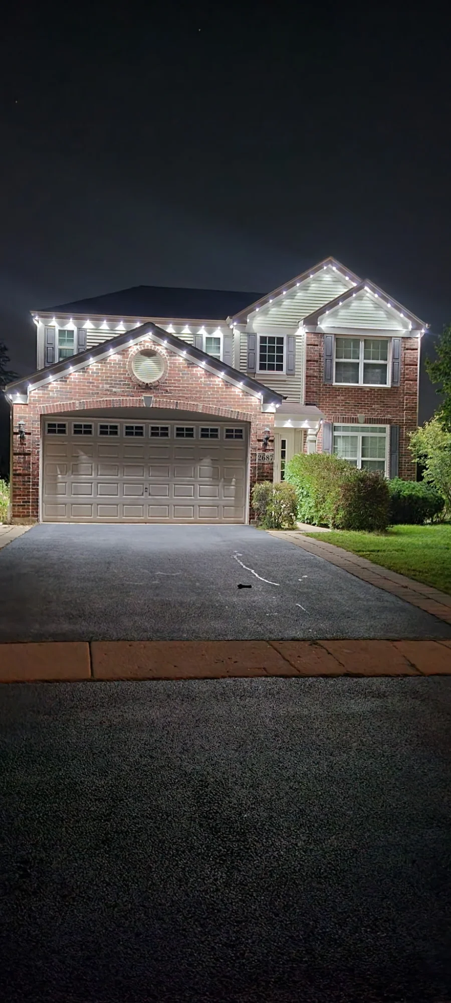 Permanent LED architectural lighting - warm white elegant home Deerfield